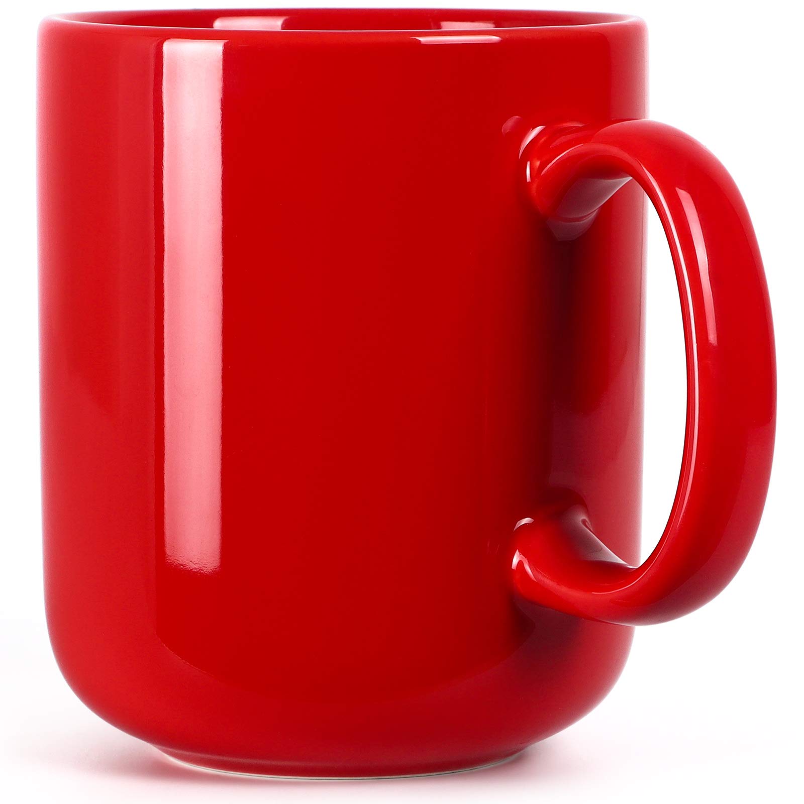 SHOWFULL 20 OZ Large Coffee Mug, 600ml Porcelain Extra Big Ceramic Cup for Men Women Tea Coffee Hot Chocolate Latte, Red