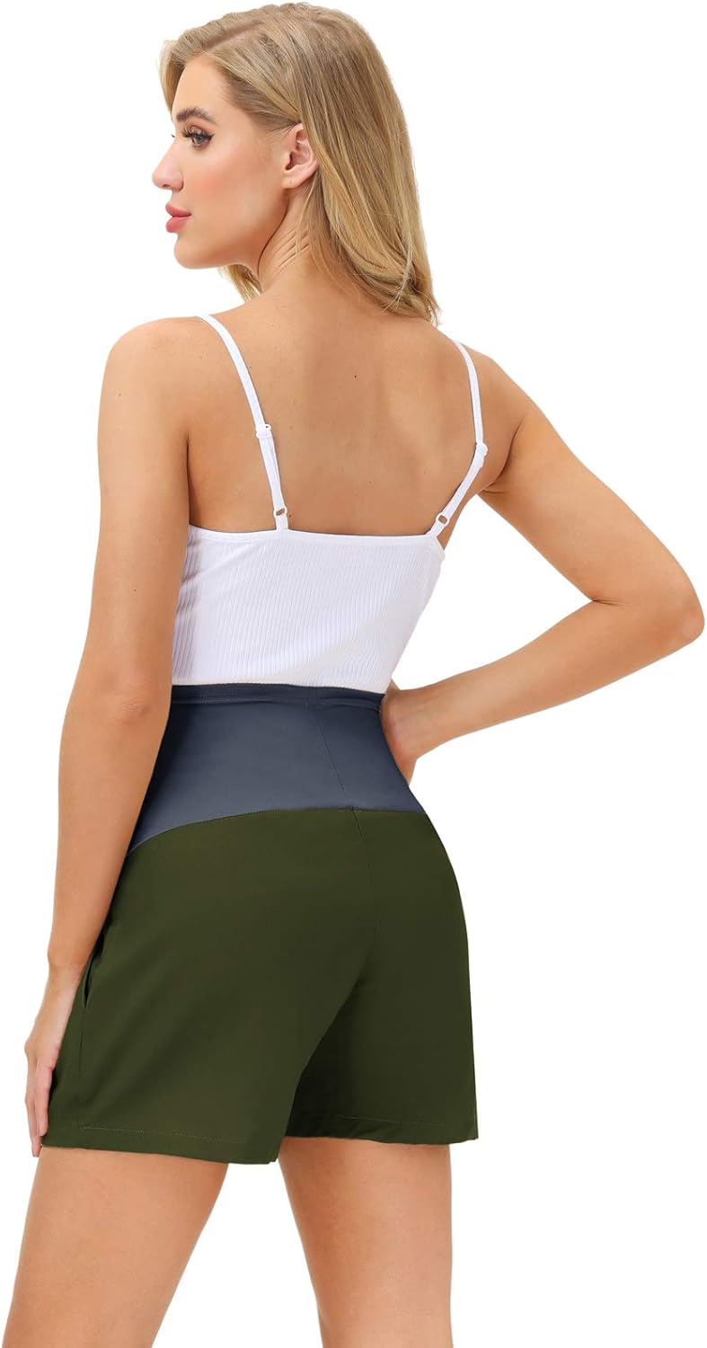 Women Maternity Casual Loose Shorts Cotton Over The Belly Elastic Waist Shorts at  Women’s Clothing store