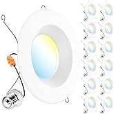 Sunco 12 Pack 6 Inch LED Recessed Light Retrofit Can Lights, 965LM, 13W (75W Equivalent), Selectable CCT 2700K/3000K/3500K/4000K/5000K, Dimmable, Baffle Trim, Damp Rated U