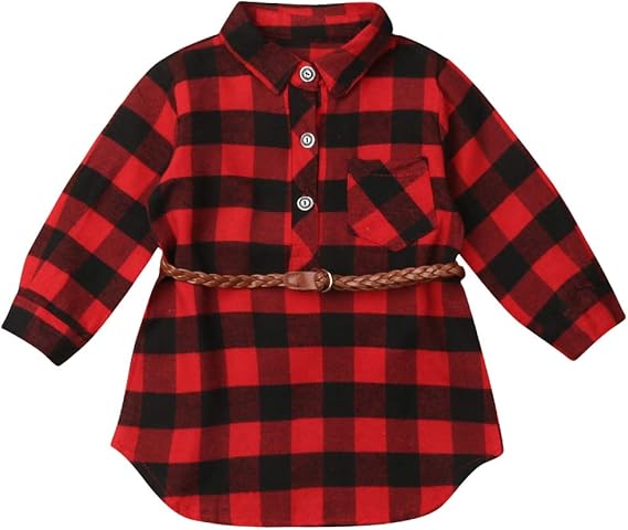 baby girl christmas plaid dress