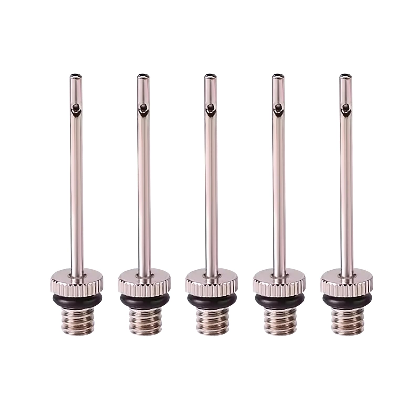 Inflating Pump Needles for Ball, Football, Rugby, Volleyball, Netball Valve Adapters (5Pcs Silver-B)