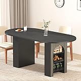 LEVNARY 70.8" Oval Dining Table with Dual Side