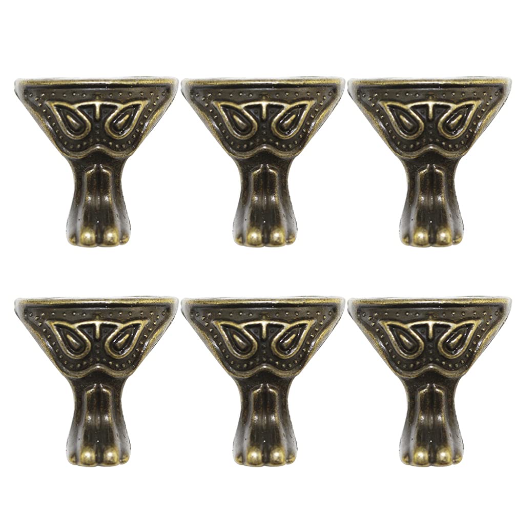 Healifty 20pcs Antique Feet Corner Protector Metal Box Legs for Jewelry Chest Case Furniture
