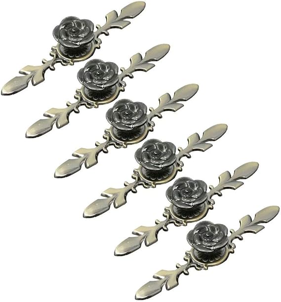 6 pomos de cerámica con Forma de Flor, para Puertas y armarios, manija