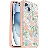 OtterBox iPhone 16e, iPhone 15, iPhone 14, and iPhone 13 (ONLY) Symmetry Series Case, Snaps to MagSafe, Ultra-Sleek, Raised Edges Protect Camera & Screen - Non-Retail Packaging - Peachy Bloom (Clear)