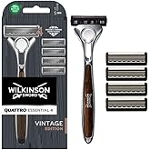 Wilkinson Sword Quattro Vintage Edition Men's Razor with 5 Blades