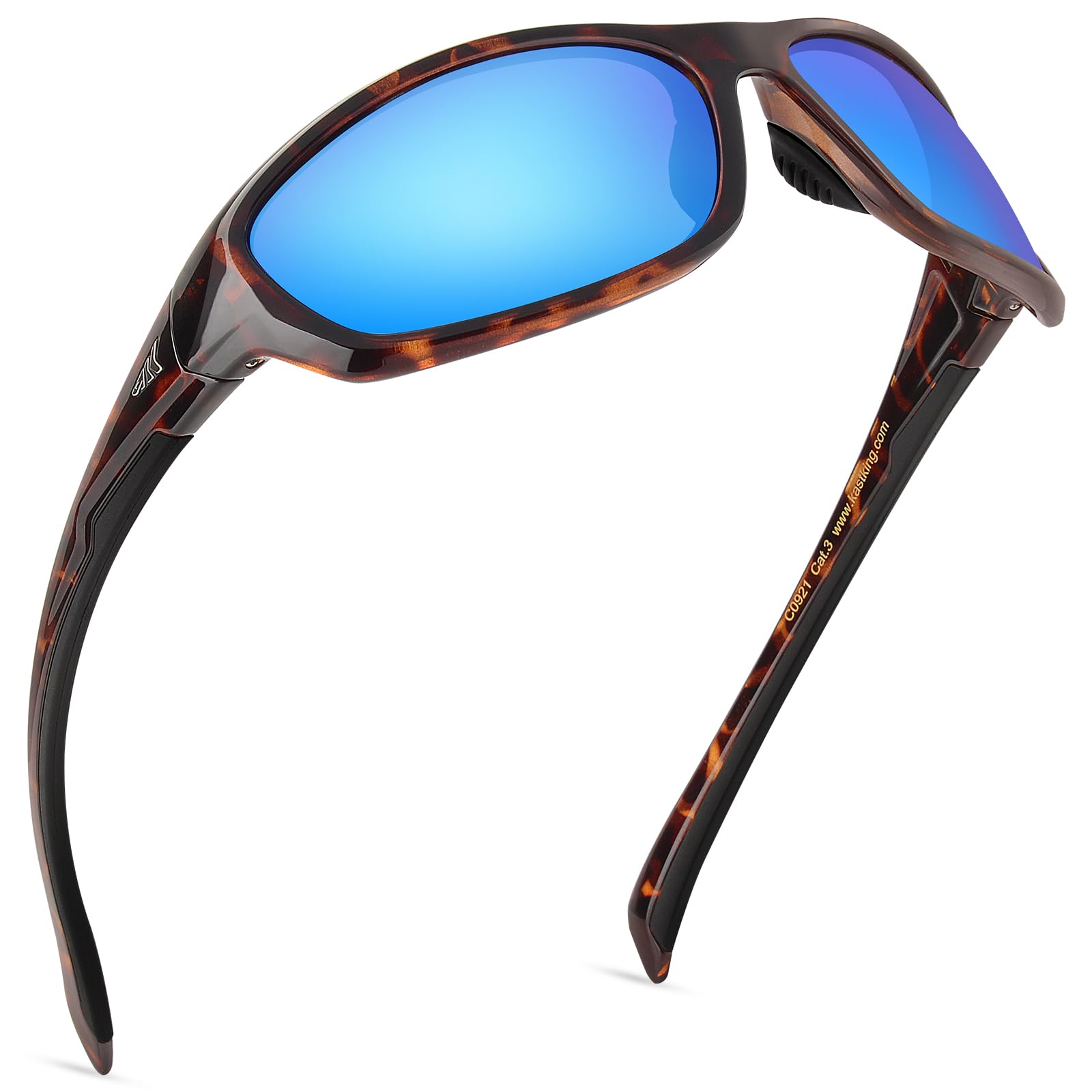 Photo 1 of KastKing Hiwassee Polarized Sport Sunglasses for Men and Women, Gloss Mazz Demi Frame, Smoke - Ocean Mirror
