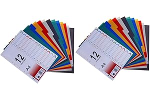 Holibanna 2Pcs Index Page Dividers with Colorful Tab Cards for Notebooks and Binders Extra-Wide Tabs