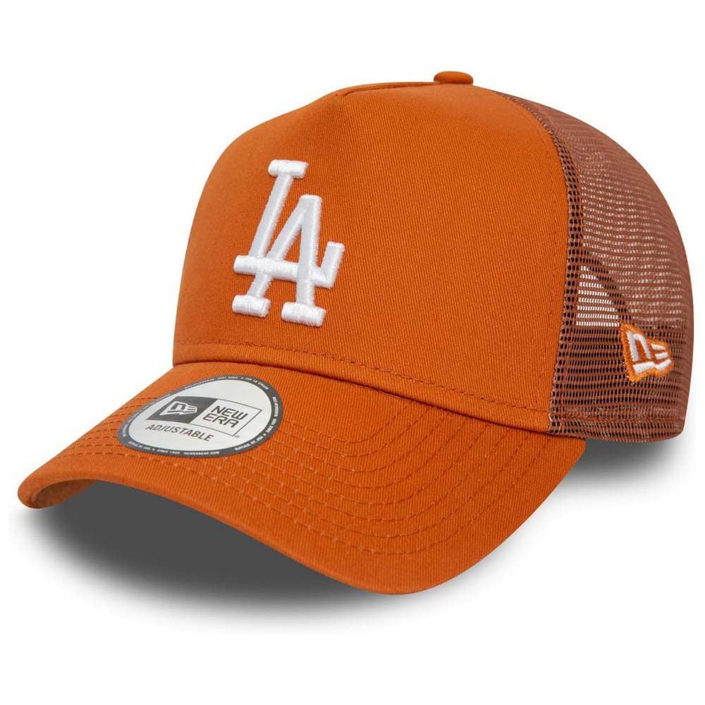 New Era Men's 9Forty Trucker Baseball Cap Hat League Essential Los Angeles Dodgers Med Brown