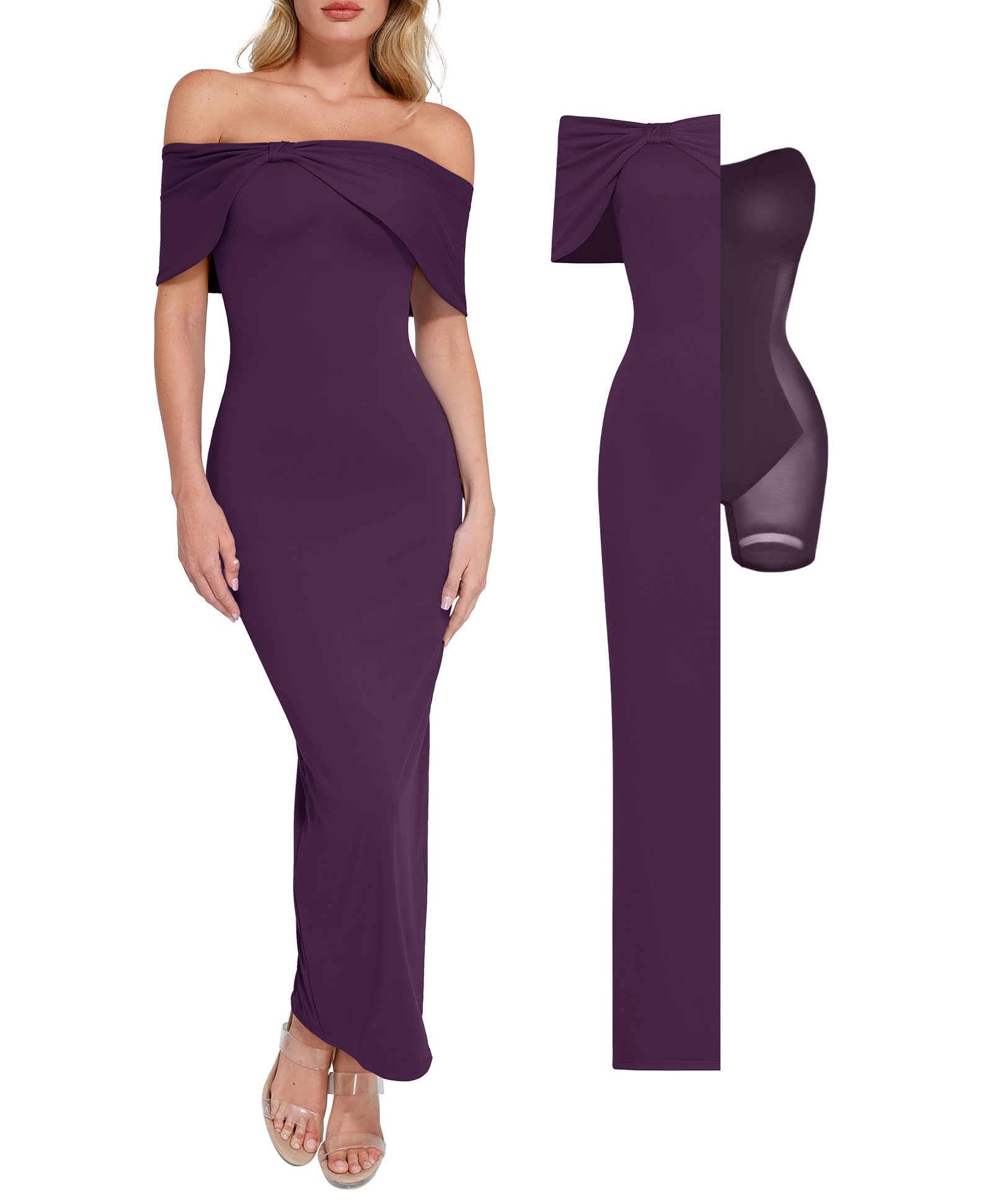 Popilush Shapewear Formal Dresses for Women Wedding Guest Off The ...