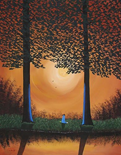 Australian Cattle Dog Blue Heeler LARGE 24x30 Original Art Landscape Canvas painting by Todd Young SUNSET