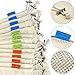 Reusable Produce Bags, Organic Cotton Mesh Bags for Grocery Shopping and Storage with Tare Weight on Tags, Double-Stitched Seams, Machine Washable, Biodegradable, Eco-Friendly, Set of 3 Medium