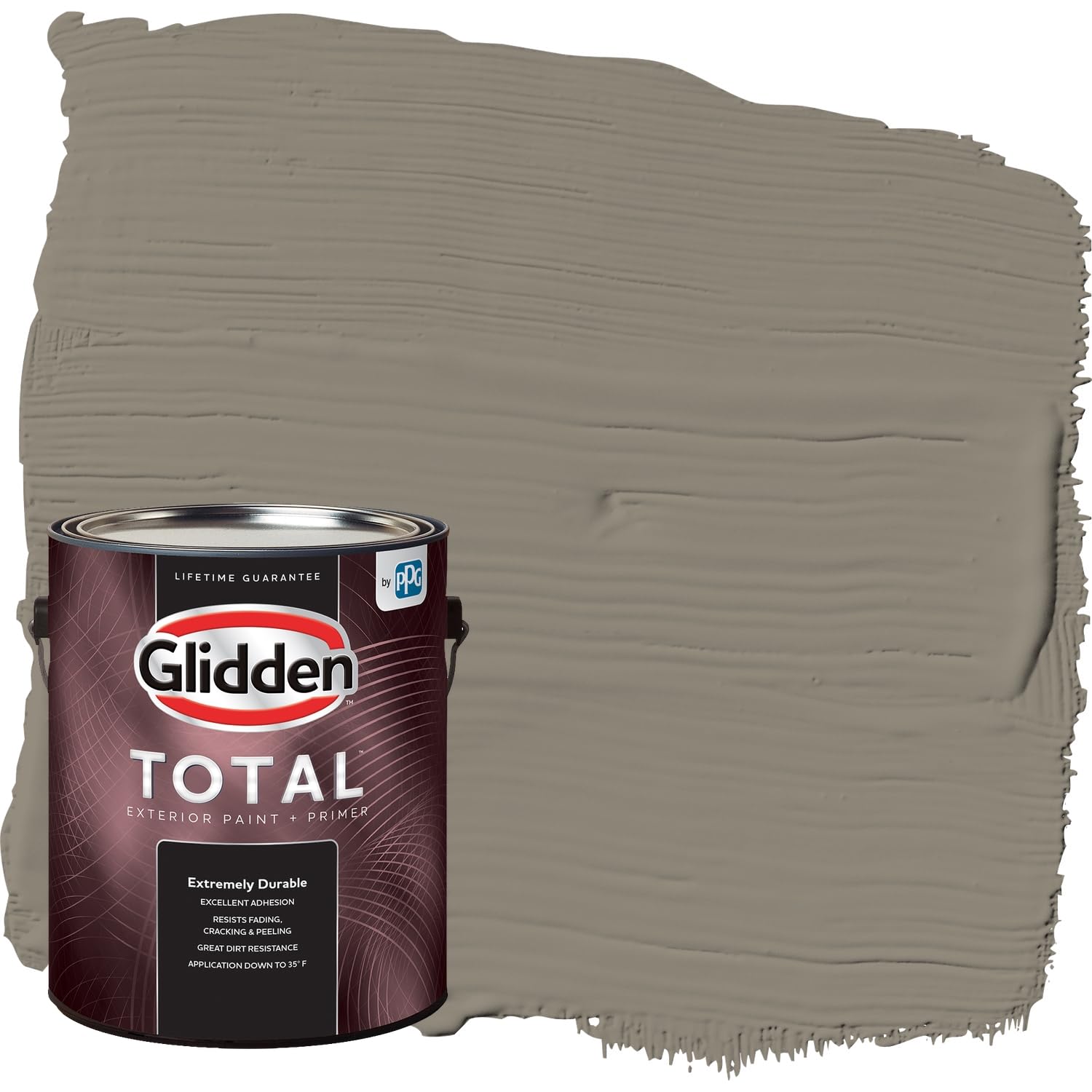 Glidden Total 1 gal. Roller Coaster/Tan Semi-Gloss Exterior Paint with Primer