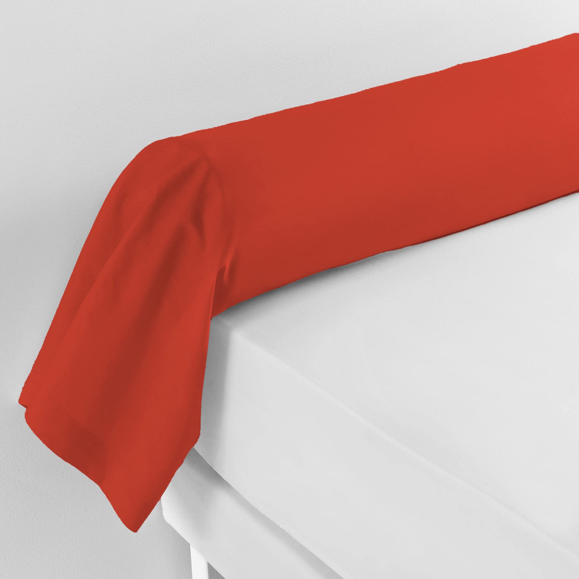 douceur d'intérieur, Lina Paprika Bolster Pillowcase (85 x 185 cm) 100% Cotton