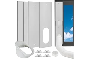 BEWAVE Portable Air Conditioner Window Vent Kit, Adjustable Window Seal Kit with 5.9" Hose Adapter for AC Unit Universal for Sliding Horizontal or Vertical Window