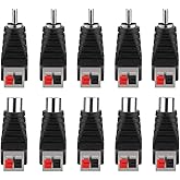 RCA to Speaker Wire Adapter, EIGHTNOO 10pcs Speaker Wire Connector Spring Loaded Terminals Phono RCA to Audio Male Female RCA