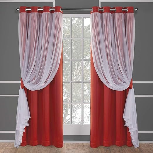 Amazon Com Exclusive Home Curtains Catarina Layered Solid