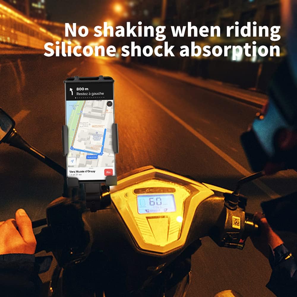 Bike Phone Mount Holder, 360°Rotatable Motorcycle Phone Mount, Universal Bike/Motorcycle Phone Stand on Handlebar Compatible with 4.7"-6.7" Phones, Tool Free Install