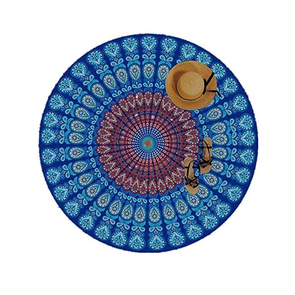 Manfâ Indian Feather Mandala Toalla De Playa PortáTil Redonda 150 Cm Resistente A La Arena SúPer Ligeray De Secado… | DeHippies.com