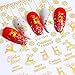 9 Sheets 3D Christmas Nail Art Decals Gold Self-Adhesive Nail Stickers Winter New Year Nail Art Decoration Santa Claus Tree Snowflake Deer Snowman Nail Design Sticker for Christmas Party Supplies