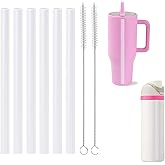 LUCKINEE Replacement Straws for HydroJug Traveler Tumbler 40 oz, Owala Freesip and Flip 24&32 OZ, 6 Pack Plastic Reusable Straws with 2 Straw Cleaner Brushes for HydroJug Accessories
