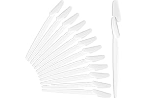 HFATMOS 12 Pcs Eyebrow Razors, Face Razors Multipurpose, Exfoliating Dermaplaning Tools, Eyebrow Trimmers Shaver with Safety Cover, Facial Hair Removal for Women Men Body Use (White)