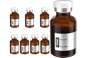 Biomed Solutions Empty Sterile Vial Sealed with Butyl Rubber Stopper and Flip Top Closure,Type 1 Borosilicate Glass Tubing,Individually Packed (20mL 8Pcs (Amber))