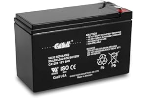 Casil CA1290 12v Rechargeable Battery 12V 9Ah AGM Battery - Rechargeable 12V SLA Battery - Sealed Lead Acid Battery - 12 Volt 9ah Battery with F2 Terminal