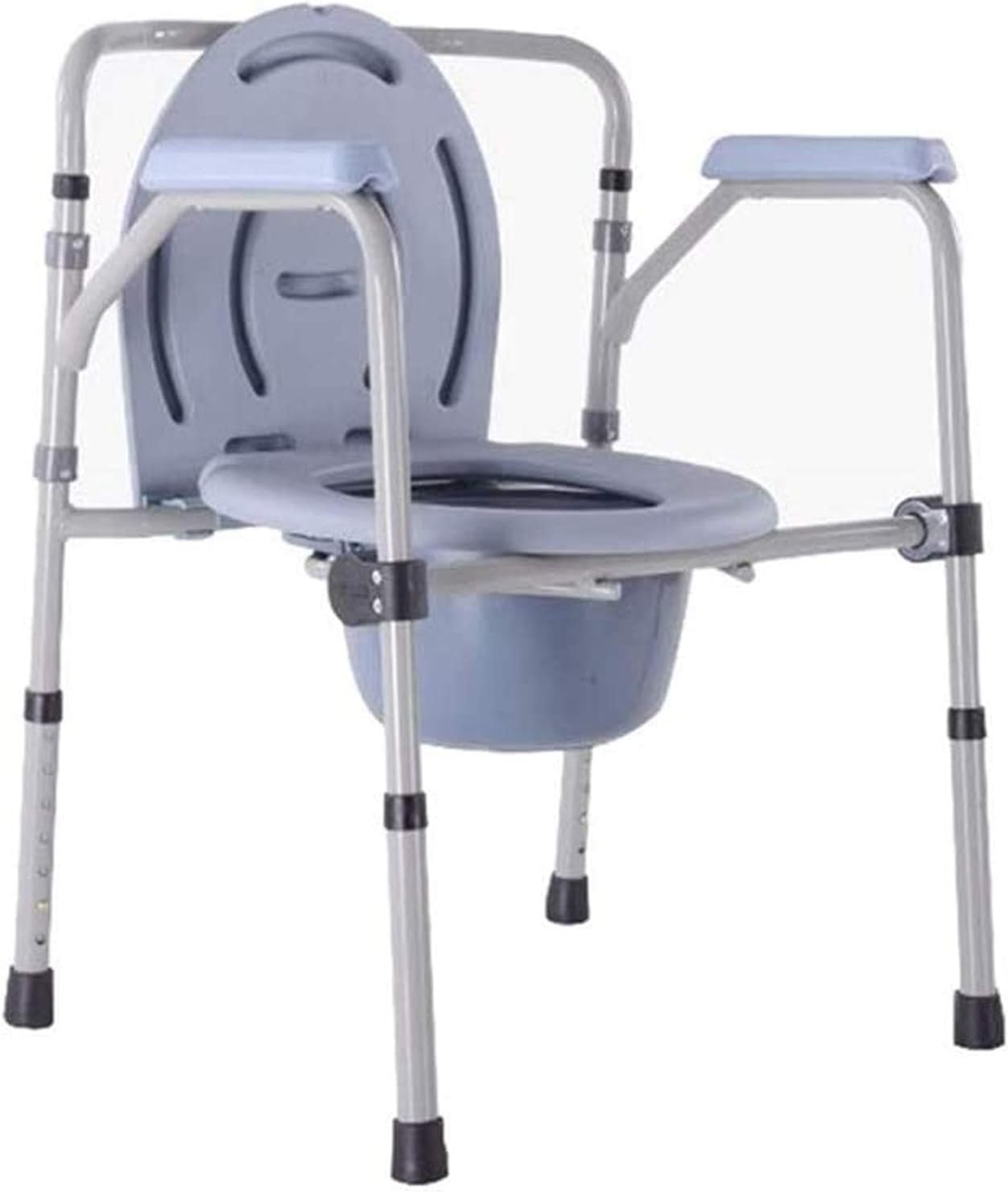 Adjustable Height Of Toilet Seat, Medical Folding Bedside Commode, With