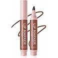 Lip Stain Marker Pen-1Pcs Nude Brown Lip Tint Stain Liquid Lipstick Lip Liner Pencil,Matte Lipcolor Lipstain,Longlasting Waterproof Lip Gloss,Precise Chisel Tip Lipgloss,Makeup Gift for Women-02
