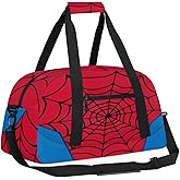 Red Spider Web Kids Overnighter Duffel Bags for Boys Girls, Carry-On Size Sports Gym Bag for School Practice or Overnight Travel Weekender Sleepover Workout Tote Bag