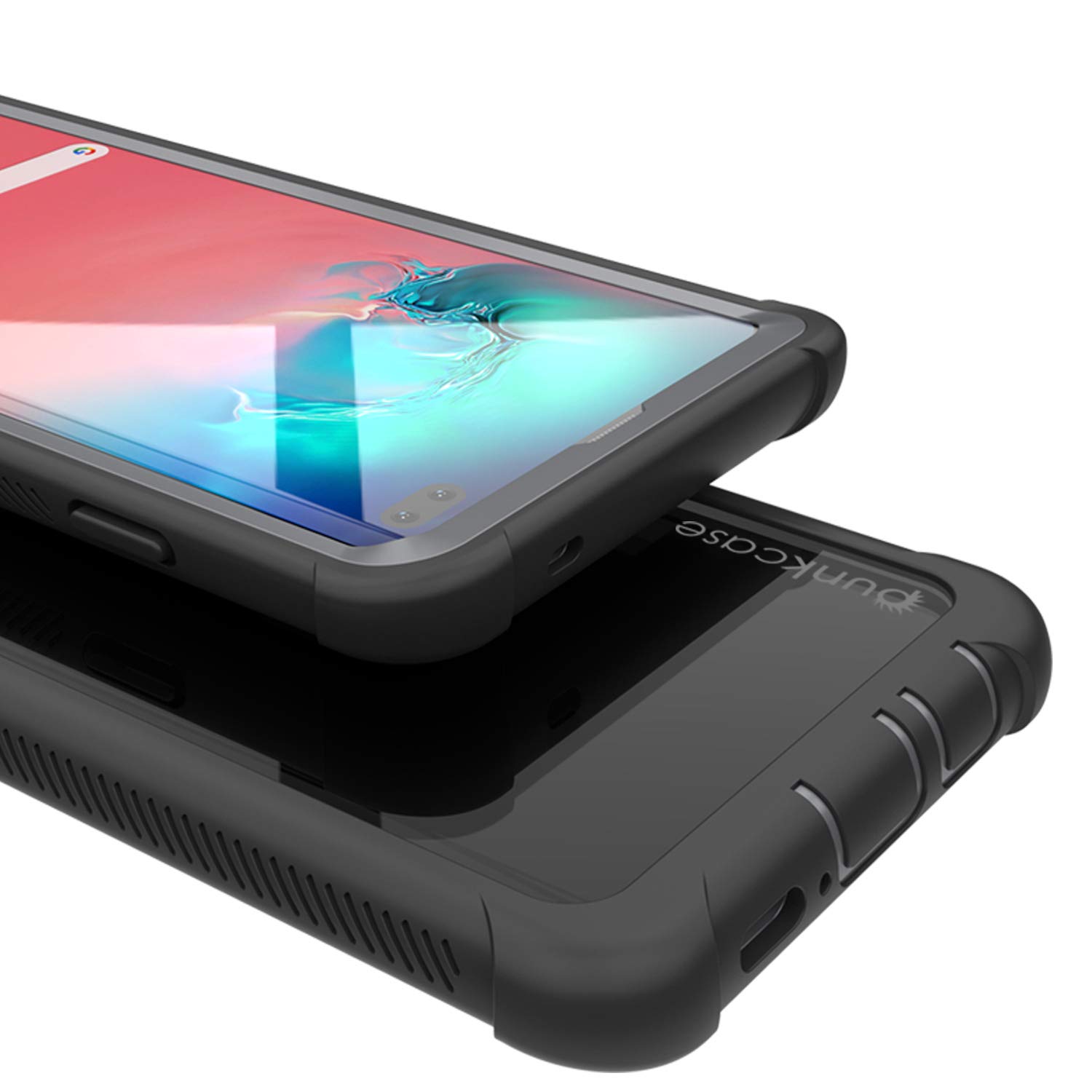 PunkCase Galaxy S10 Plus Case, [Spartan Series] Clear Rugged Heavy Duty Cover W/Built in Screen Protector | Ultra Slim 360 Full Body Protection Compatible W/Samsung Galaxy S10 Plus [Black]