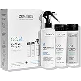 ZENAGEN Evolve Trio Kit for Visibly Damaged, Dull Hair | Nourishing Shampoo + Conditioner + Leave-In Conditioner, Restores Shine, Strength & Vitality, Plant-Based, Vegan, All Hair Types 1 ea