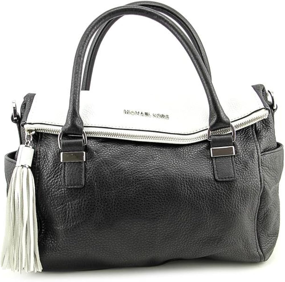 Michael Kors Handbag Weston Medium Satchel White/Black Shoes