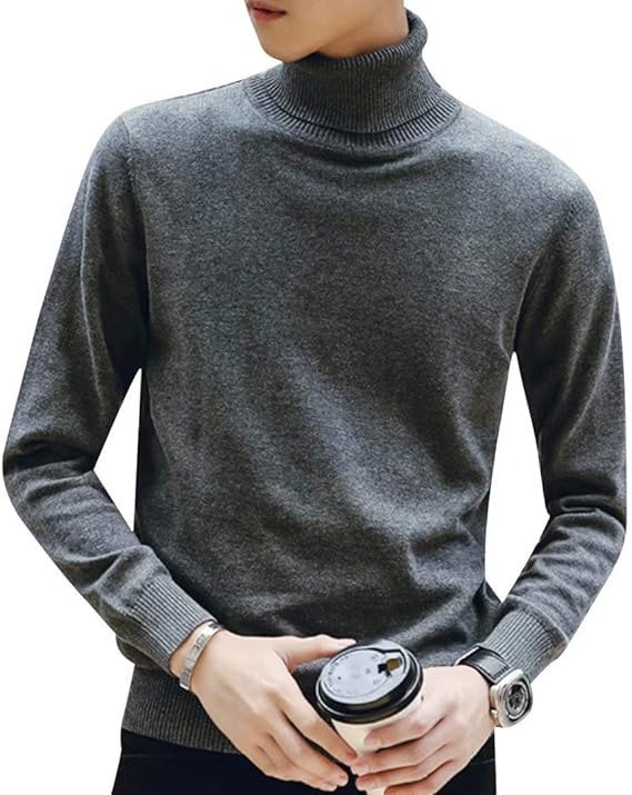 Amazon Jearey セーター メンズ タートルネック ハイネック タイツ 綿 スリム 無地 秋冬 7色展開 セーター 通販