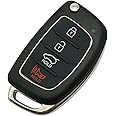 Replacement Key Fob Case fit for Hyundai Sonata Santa Fe Flip Key Remote Control Key Fob Shell
