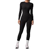 RXRXCOCO Slim Fit Workout Sets for Women 2 Piece Hidden Scrunch Leggings Long Sleeve Yoga Tops Matching Set Gym Outfits