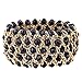 Kaymen Jewelry Luxury Gold Plated Cross Chians and Crystal Stone Knit Exaggerated Bangles Bracelets for Women 5 Colors (Black)