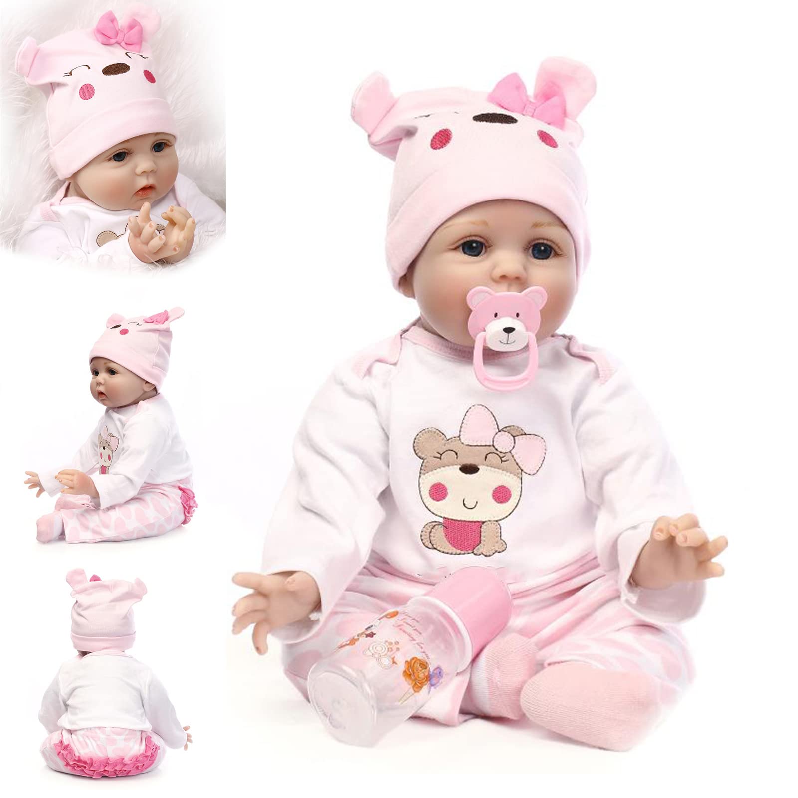 ZIYIUI Reborn Dolls 22inch 55cm Look Real Life Baby Dolls Reborn Babies Soft Silicone Vinyl Handmade Reborn Baby Dolls