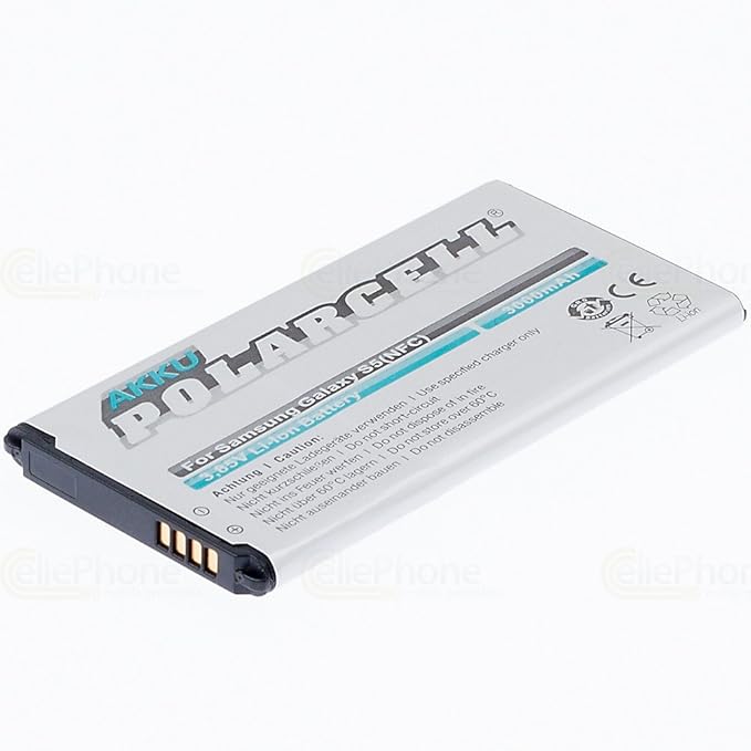 cellePhone PolarCell Akku Li-Ion für Samsung Galaxy S5 (GT-I9600 / SM-G900F) (ersetzt EB-BG900BBEGWW) - mit NFC