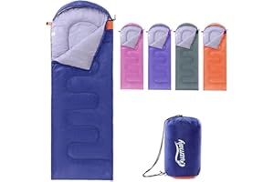 KUZMALY Camping Sleeping Bag 3 Seasons Lightweight &Waterproof with Compression Sack Camping Sleeping Bag Indoor & Outdoor for Adults & Kids