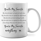 IWXYI You Are My Favorite Everything Mug,Romantic You Are My Favorite Ceramic Coffee Mug Cup 11 Ounce,Romantic Gifts,Valentine's Gifts For Boyfriend Girlfriend Wife Husband Couples Her Him