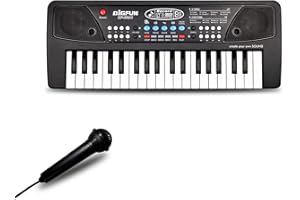 Piano Keyboard for Kids, EOOLEOW 37 Keys Portable Electronic Piano for kids with Microphone - Music Keyboard Piano Toys for 3 4 5 6 7 8 9 Year Old Boys and Girls (Black)