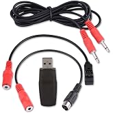 equlup 22 in 1 RC Simulator Cable, RC Airplane USB Flight Simulator with Cables Flight Model Training Device Set for Realflight G7/ G6/ G5 Phoenix 4 E2HG