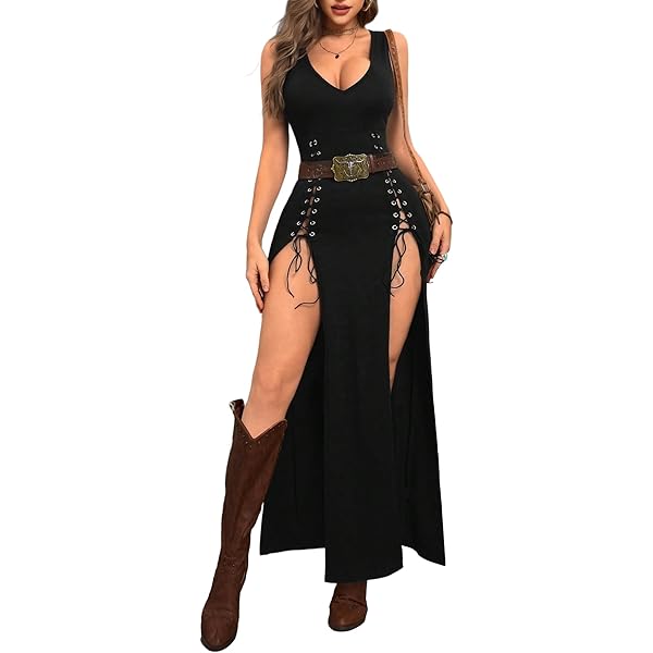 Amazon.com: GothDark Vintage Black Goth Dress High Slit V Neck Eyelet Rope Sexy Party Club Prom Dresses : Clothing, Shoes & Jewelry Amazon.com: GothDark Vintage Black Goth Dress High Slit V Neck Eyelet Rope Sexy Party Club Prom Dresses : Clothing, Shoes & Jewelry