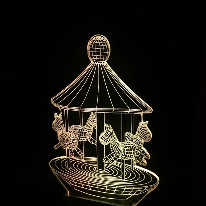 Carousel 3D Night Light USB Light LED Colorful Atmosphere Lighting Baby Bedroom