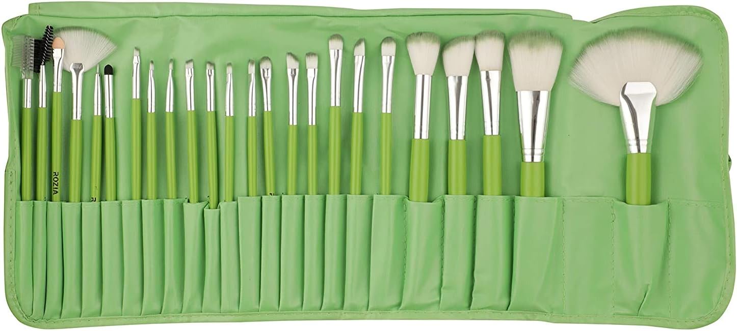 ROZIA Makeup Brush Combo Kit for Girls 24 Pcs (Green)