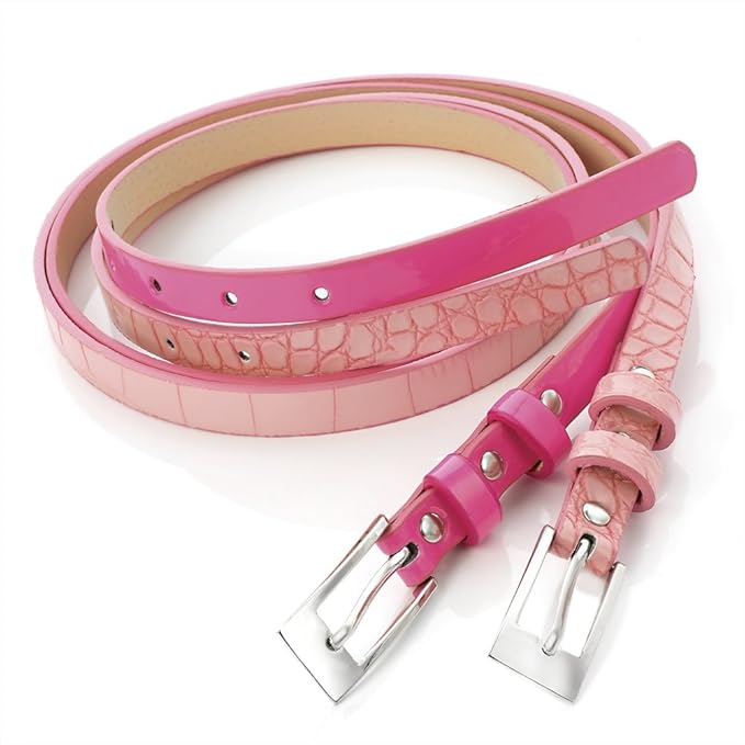 Pack of 2 Narrow Belts. Amazon.co.uk Clothing
