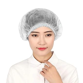 Oriley ORHC100 Disposable Head Cover Elastic Bouffant Cap Non-Woven Hair Covering Net for Medical Hospital Lab & Restaurants, (100 Pcs)