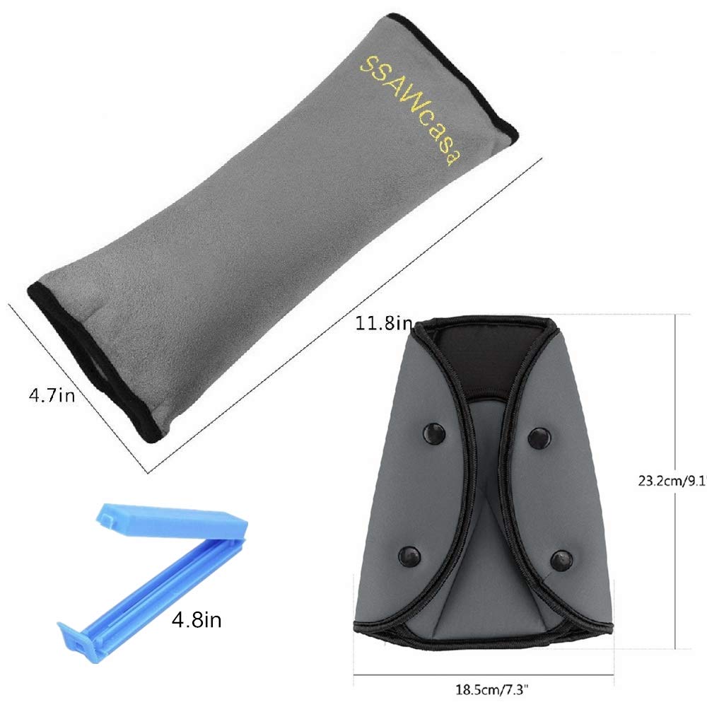 Seat Belt Adjuster and Pillow with Clip for Kids Travel ...